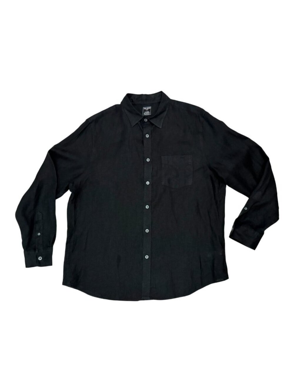 Todd Snyder Baird McNutt Irish Linen Shirt Men's XL Black Long Sleeve Button Up